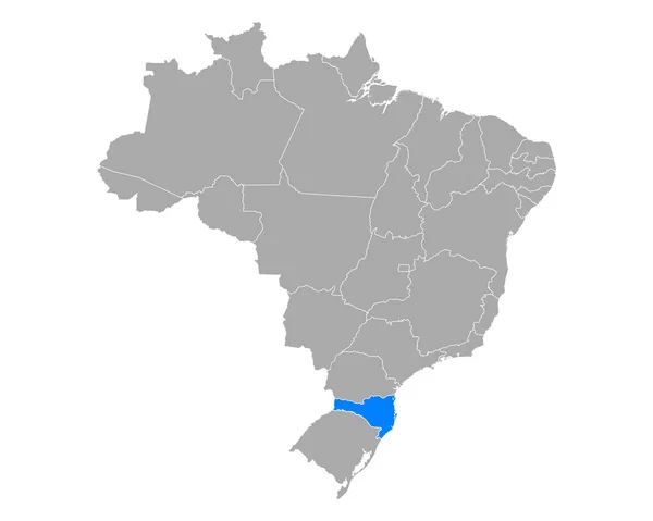 Mapa Santa Catariny v Brazílii — Stockový vektor