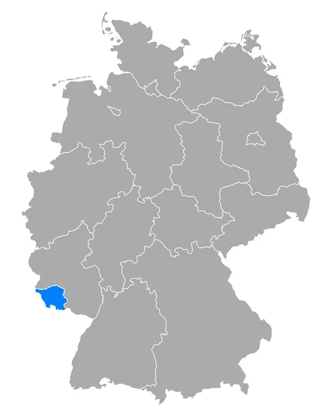 Carte de La Sarre en Allemagne — Image vectorielle