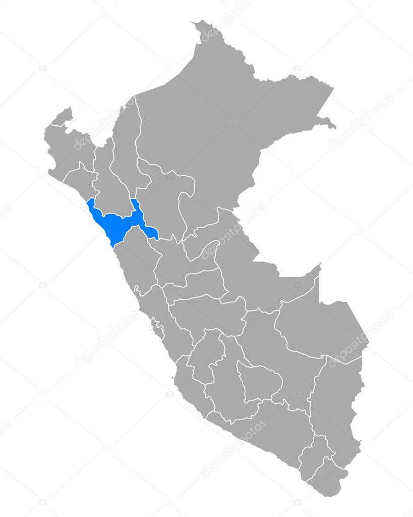 Map of La Libertad in Peru