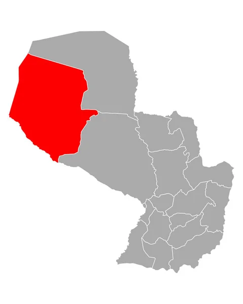 Mapa Boqueronu v Paraguayi — Stockový vektor