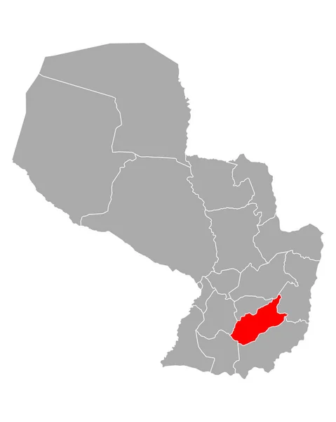 Mappa di Caazapa in Paraguay — Vettoriale Stock