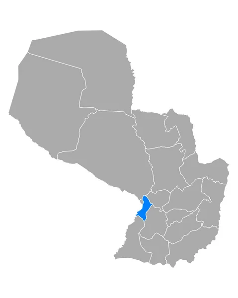 Közép-Paraguay térképe — Stock Vector