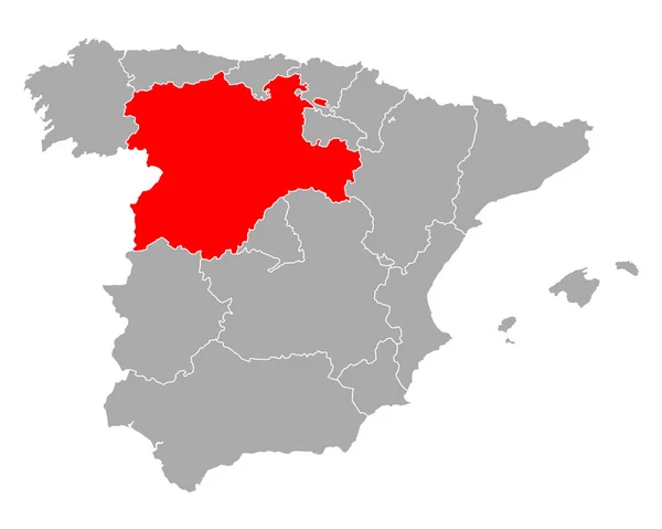 Map of Castile and Leon in Spain — 스톡 벡터