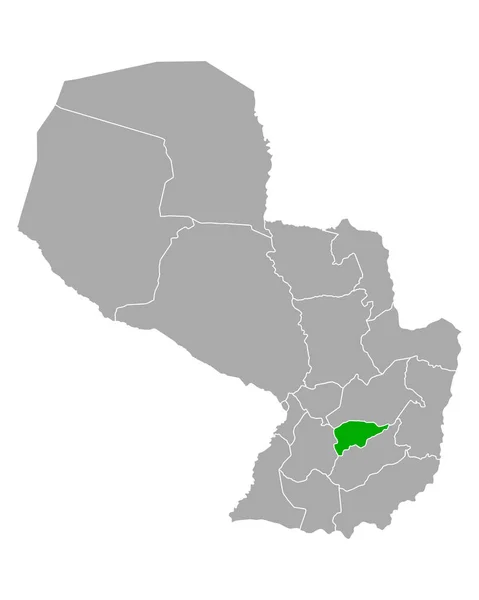 Mappa di Guaira in Paraguay — Vettoriale Stock