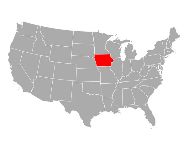 Mapa de Iowa en Estados Unidos — Archivo Imágenes Vectoriales