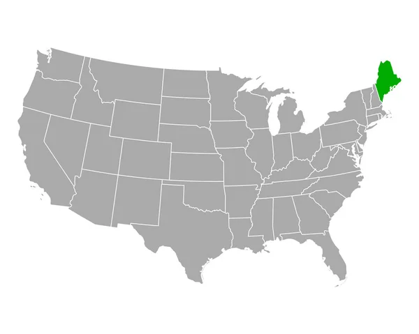 Mapa Maine v USA — Stockový vektor