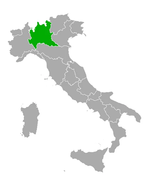 Map of Lombardy in Italy — Stok Vektör