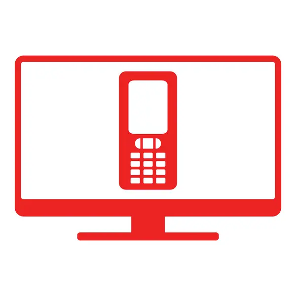 Мобильный телефон и экран — стоковый вектор