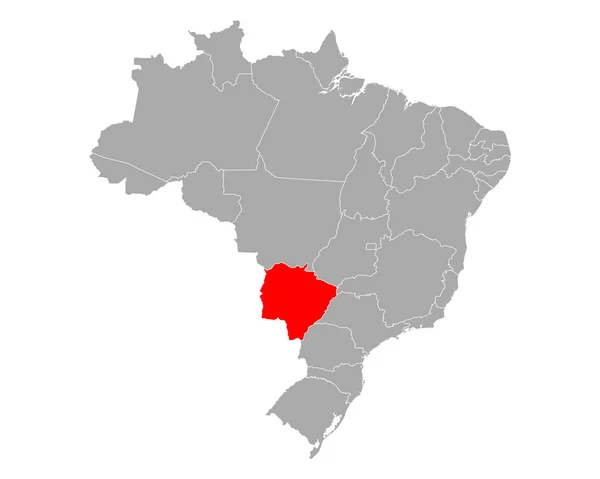 Карта Мату-Гросу-ду-Сул в Бразилии — стоковый вектор