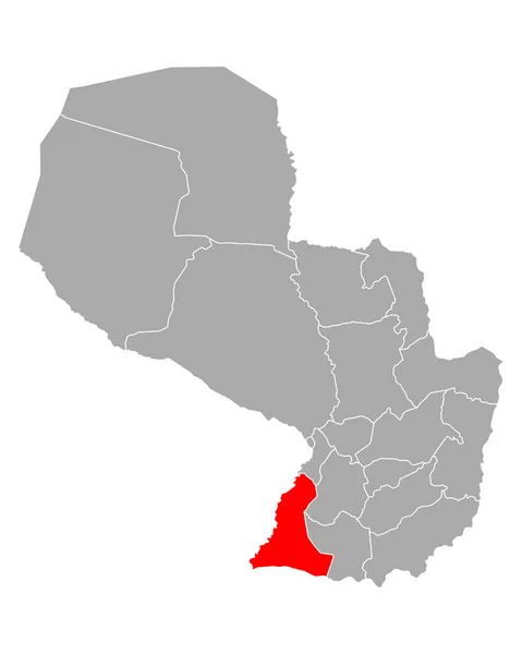 Mapa Neembucu v Paraguayi — Stockový vektor