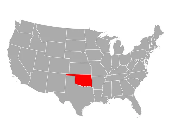 Mappa di Oklahoma in USA — Vettoriale Stock