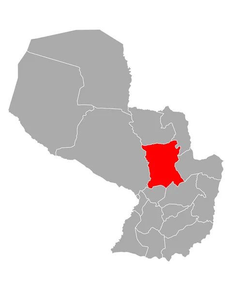 Mapa San Pedra v Paraguayi — Stockový vektor