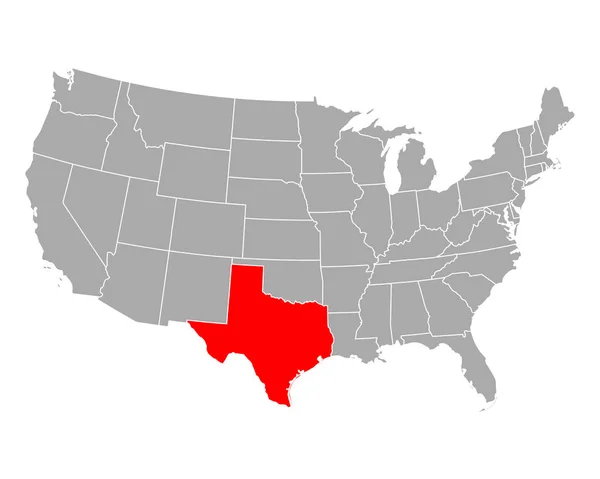 Karte von Texas in den USA — Stockvektor