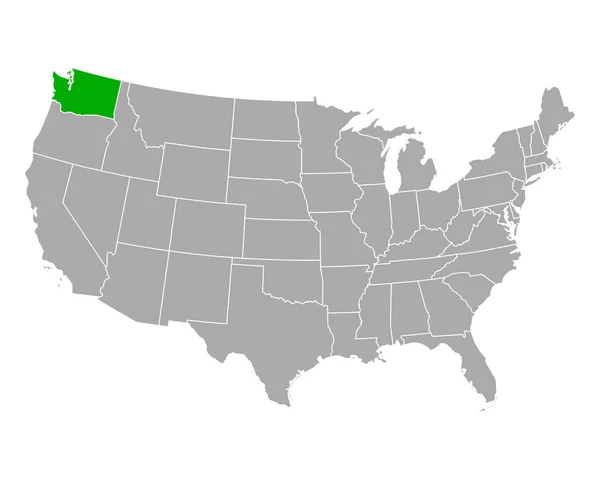 La carte de Washington aux États-Unis — Image vectorielle