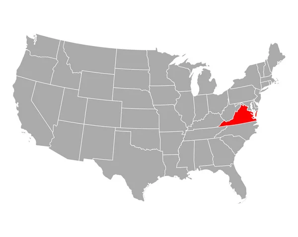 アメリカのバージニア州地図 — ストックベクタ