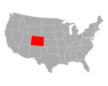 Map of Colorado in USA