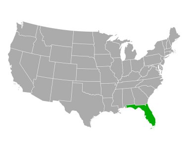 Map of Florida in USA
