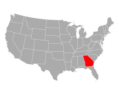 Map of Georgia in USA