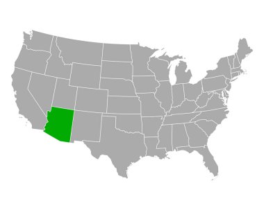 Map of Arizona in USA