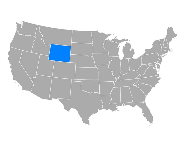 Map of Wyoming in USA — Stok Vektör