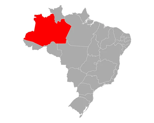 Mapa Amazonki w Brazylia — Wektor stockowy