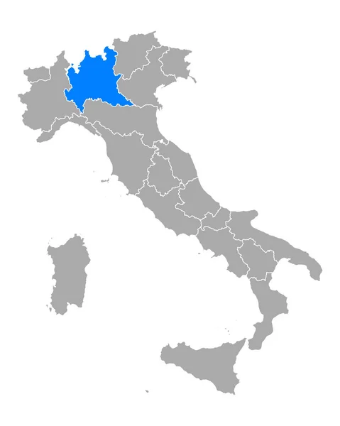 Map of Lombardy in Italy — 스톡 벡터