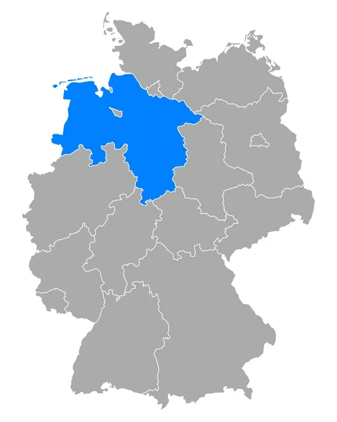 ドイツのニーダーザクセン州地図 — ストックベクタ