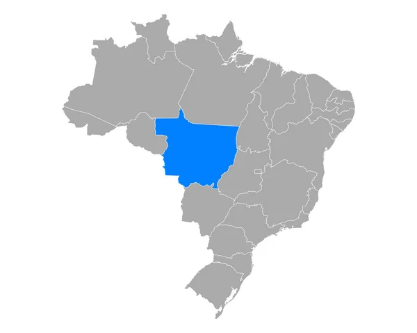 Karta över Mato Grosso i Brasilien — Stock vektor