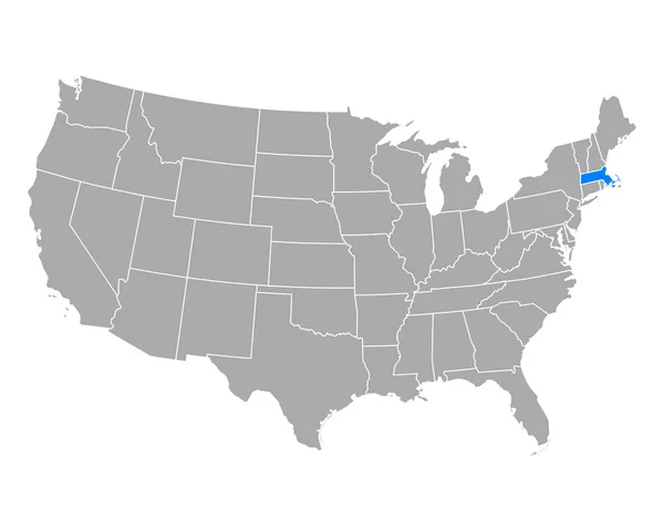 Карта Массачусетса в США — стоковый вектор