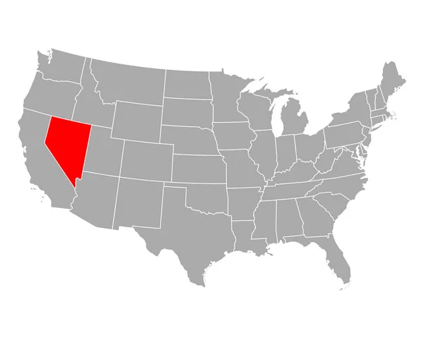 Peta Nevada di Amerika Serikat - Stok Vektor