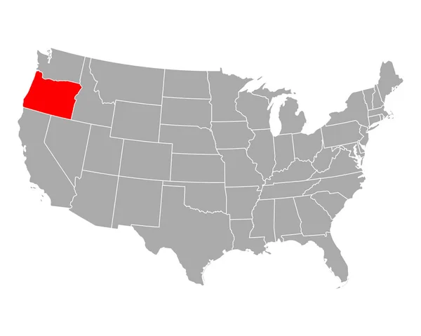 Mapa de Oregon em Estados Unidos da América —  Vetores de Stock