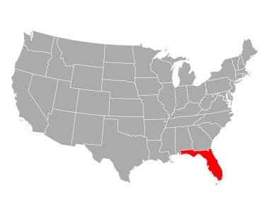 Map of Florida in USA