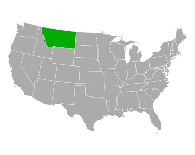 Map of Montana in USA