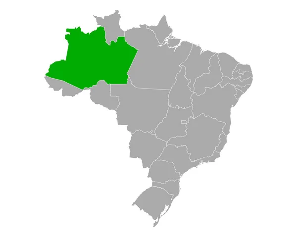 Map of Amazonas in Brazil — 스톡 벡터