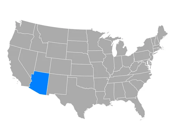 Mapa Arizony v USA — Stockový vektor