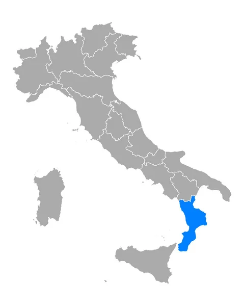 Mapa de Calábria em Italia — Vetor de Stock