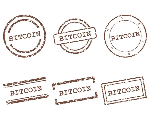 Почтовые марки Bitcoin — стоковый вектор