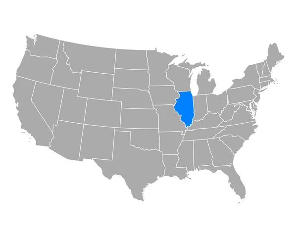 O mapa de Illinois em Estados Unidos —  Vetores de Stock