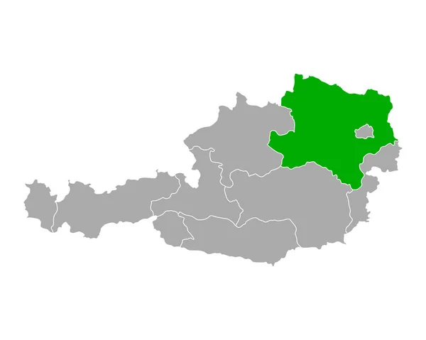 Mapa Dolnej Austrii w Austrii — Wektor stockowy