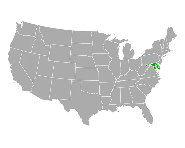 アメリカのメリーランド州地図 — ストックベクタ