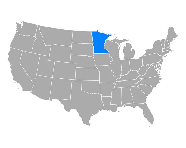 Kaart van Minnesota in Usa — Stockvector
