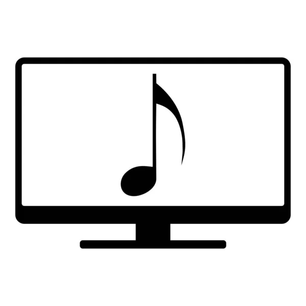 Note de musique et écran — Image vectorielle