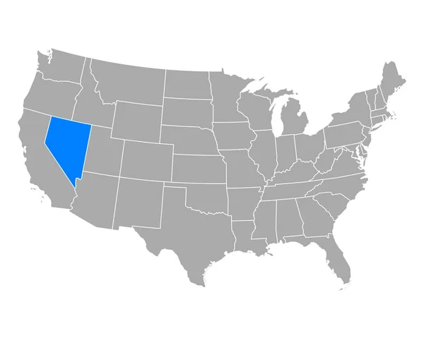 Kaart van Nevada in Usa — Stockvector