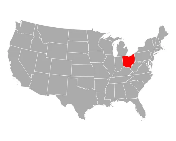 Mapa de Ohio en Estados Unidos — Archivo Imágenes Vectoriales