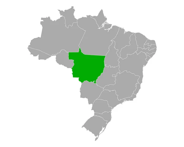 Karte von mato grosso in Brasilien — Stockvektor