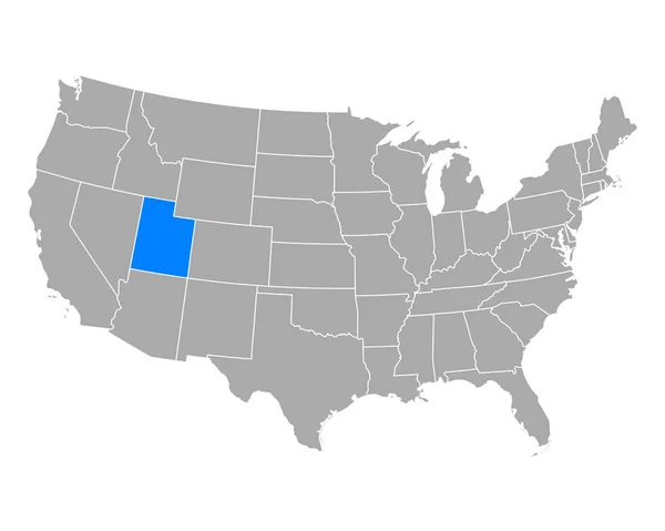 Mapa de Utah en Estados Unidos — Vector de stock