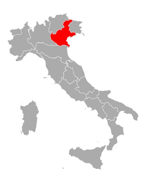 Mappa del Veneto in Italia — Vettoriale Stock