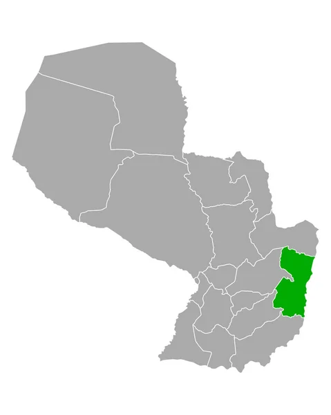 Karte von Alto Parana in Paraguay — Stockvektor