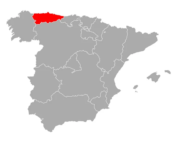 Map of Asturias in Spain — 스톡 벡터