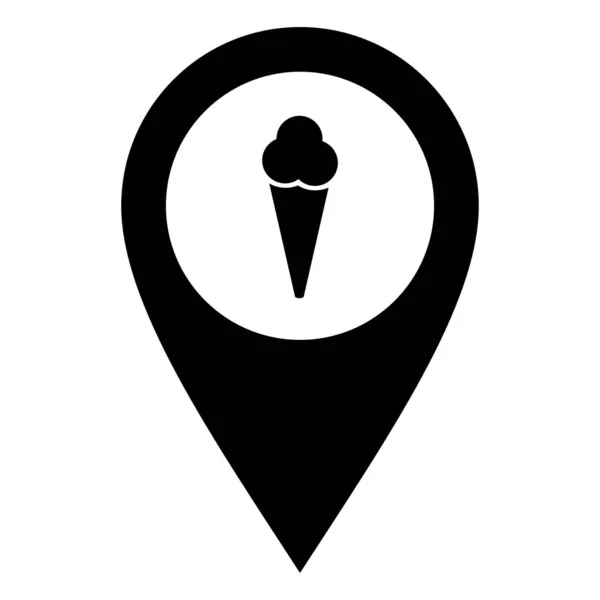 Crème glacée et épingle de localisation — Image vectorielle